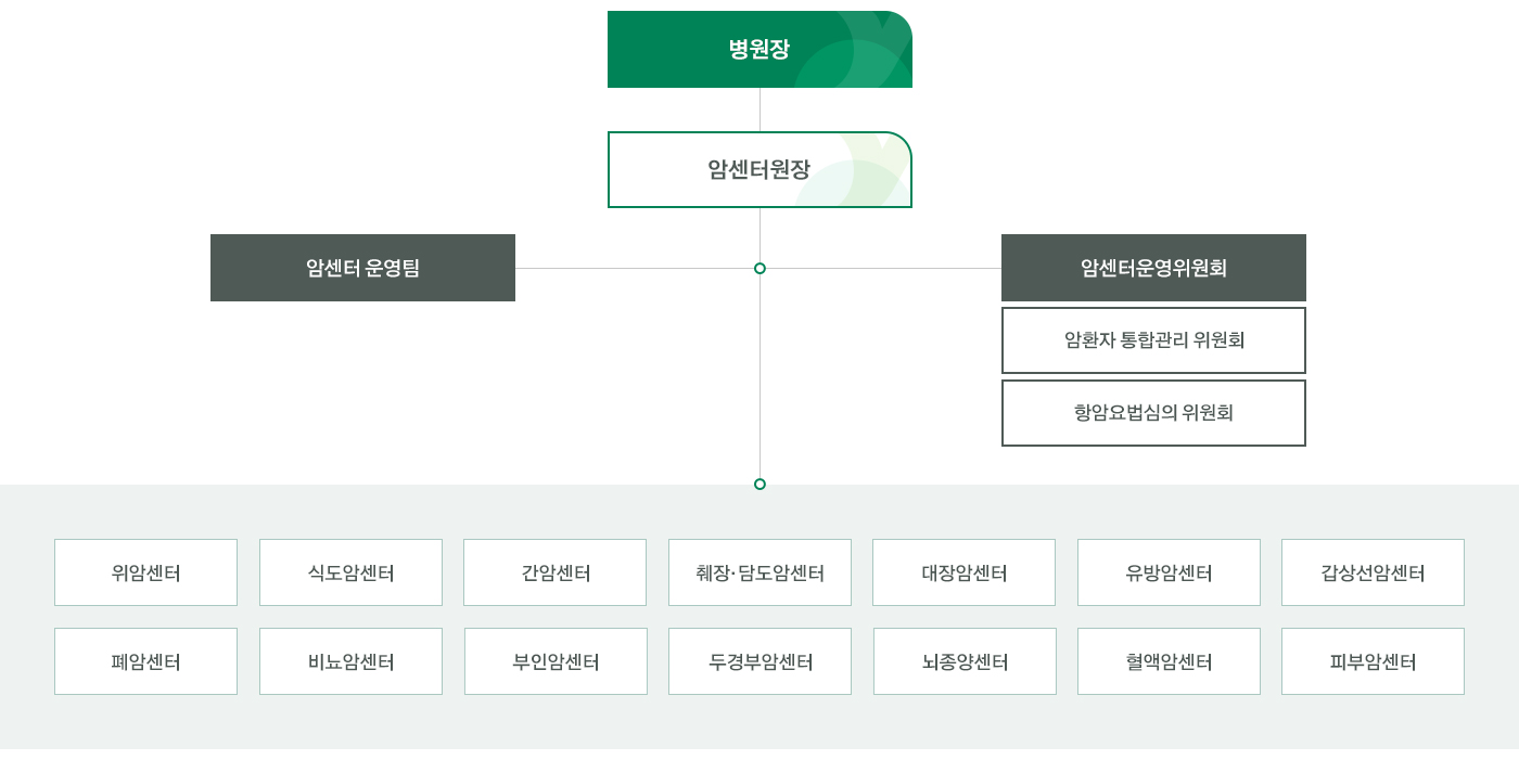 암센터 조직도이미지로서 자세한 내용은 하단에 위치해 있습니다.